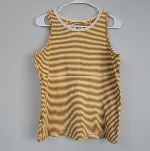 Pact Yellow Cotton Muscle Tank Women's Size S Capsule Preppy Beachy Minimalist